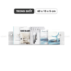Kệ Trưng Bày Micofi Trong Suốt, Kệ Treo Trang Trí Acrylic, Giá Treo Sách Tạp Chí Báo Decor Album Gắn Tường Tiện Lợi