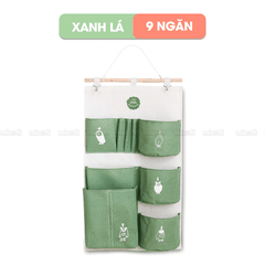 Túi Vải Đựng Đồ Treo Tường Micofi, Túi Treo Đựng Đồ Đa Năng Nhiều Ngăn Vải Lanh Cotton Hoạ Tiết Treo Cửa