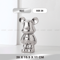 Ống Heo Tiết Kiệm Micofi Gấu Bearbrick, Ống Heo Sứ Trang Trí Mô Hình Bearbrick Decor Trưng Bày, Tượng Đút Tiền Gấu 28CM