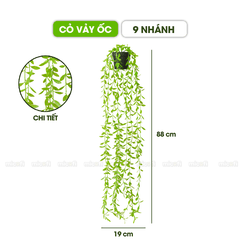 Chậu Cây Giả Dây Leo Micofi Trang Trí Nhựa Decor Ban Công, Cây Dây Leo Rủ Lá Cảnh Nhân Tạo Decor Phòng Ngủ Phòng Khách