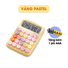 Máy Tính Cầm Tay Micofi Phím Cơ, Máy Tính Cầm Tay Mini Màu Pastel Cute Bấm Tay Điện Tử Bỏ Túi 12 Số Tính Toán Tặng Pin