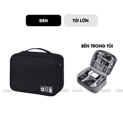 Túi Đựng Phụ Kiện Micofi Dây Cáp Sạc Laptop, Túi Đựng Đồ Công Nghệ Tay Cầm Chống Thấm Nước, Để Tai Nghe USB Nhiều Ngăn