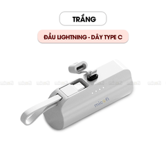 Sạc Dự Phòng Micofi, Pin Dự Phòng Mini Sạc Điện Thoại Samsung Iphone 5000mAh Nhanh Nhỏ Gọn Lightning Type C