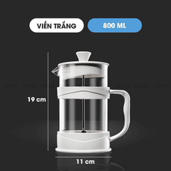 Bình Nước Pha Trà Micofi Giữ Nhiệt, Ấm Pha Trà Cà Phê Thuỷ Tinh, Bình Nước Hãm Cafe Có Lõi Lọc 2 Lớp Dung Tích 1 Lít