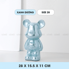 Ống Heo Tiết Kiệm Micofi Gấu Bearbrick, Ống Heo Sứ Trang Trí Mô Hình Bearbrick Decor Trưng Bày, Tượng Đút Tiền Gấu 28CM