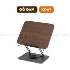 Giá Đỡ Sách Micofi, Giá Kê Sách Đế Xoay 360 Độ, Đỡ Điện Thoại, Ipad, Bảng Vẽ Có Kẹp Sách Bằng Gỗ, Hợp Kim Nhôm