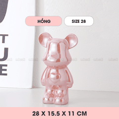 Ống Heo Tiết Kiệm Micofi Gấu Bearbrick, Ống Heo Sứ Trang Trí Mô Hình Bearbrick Decor Trưng Bày, Tượng Đút Tiền Gấu 28CM
