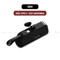 Sạc Dự Phòng Micofi, Pin Dự Phòng Mini Sạc Điện Thoại Samsung Iphone 5000mAh Nhanh Nhỏ Gọn Lightning Type C