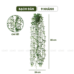 Chậu Cây Giả Dây Leo Micofi Trang Trí Nhựa Decor Ban Công, Cây Dây Leo Rủ Lá Cảnh Nhân Tạo Decor Phòng Ngủ Phòng Khách