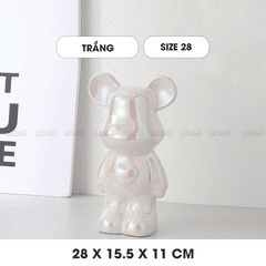 Ống Heo Tiết Kiệm Micofi Gấu Bearbrick, Ống Heo Sứ Trang Trí Mô Hình Bearbrick Decor Trưng Bày, Tượng Đút Tiền Gấu 28CM