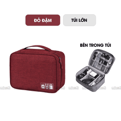Túi Đựng Phụ Kiện Micofi Dây Cáp Sạc Laptop, Túi Đựng Đồ Công Nghệ Tay Cầm Chống Thấm Nước, Để Tai Nghe USB Nhiều Ngăn