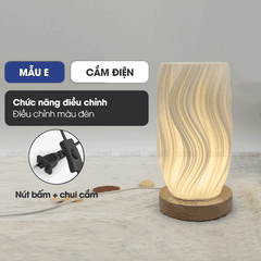 Đèn LED Bàn Micofi Trang Trí, LED Ngủ Decor Đọc Sách Để Bàn Phòng Khách Phòng Ngủ, Đèn 3D Nhiều Màu Gợn Sóng Hiện Đại