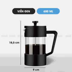 Bình Nước Pha Trà Micofi Giữ Nhiệt, Ấm Pha Trà Cà Phê Thuỷ Tinh, Bình Nước Hãm Cafe Có Lõi Lọc 2 Lớp Dung Tích 1 Lít