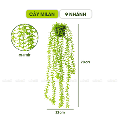 Chậu Cây Giả Dây Leo Micofi Trang Trí Nhựa Decor Ban Công, Cây Dây Leo Rủ Lá Cảnh Nhân Tạo Decor Phòng Ngủ Phòng Khách