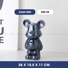 Ống Heo Tiết Kiệm Micofi Gấu Bearbrick, Ống Heo Sứ Trang Trí Mô Hình Bearbrick Decor Trưng Bày, Tượng Đút Tiền Gấu 28CM