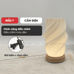 Đèn LED Bàn Micofi Trang Trí, LED Ngủ Decor Đọc Sách Để Bàn Phòng Khách Phòng Ngủ, Đèn 3D Nhiều Màu Gợn Sóng Hiện Đại