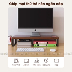 Kệ Gỗ Micofi Để Màn Hình Máy Tính, Laptop, Gía Đỡ Thông Minh, Kê Tối Ưu Diện Tích