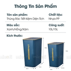 Thùng Rác Nhấn Nút Micofi Có Nắp