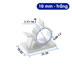 Khóa Cố Định Dây Cáp Điện Micofi Dán Tường Điều Chỉnh 4 Mức Combo 10 Cái