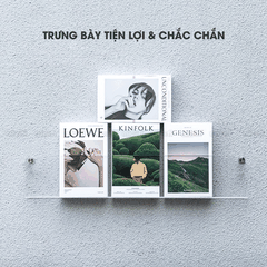 Kệ Trưng Bày Micofi Trong Suốt, Kệ Treo Trang Trí Acrylic, Giá Treo Sách Tạp Chí Báo Decor Album Gắn Tường Tiện Lợi