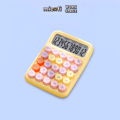 Máy Tính Cầm Tay Micofi Phím Cơ, Máy Tính Cầm Tay Mini Màu Pastel Cute Bấm Tay Điện Tử Bỏ Túi 12 Số Tính Toán Tặng Pin
