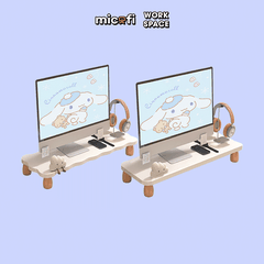 Kệ Màn Hình Micofi, Bàn Để Máy Vi Tính Kê Màn Hình PC Bằng Gỗ Decor, Bàn Kê Laptop Nâng Máy Tính Giá Đỡ Kệ Trắng 60 Cm
