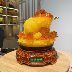 Tượng Cóc Thiềm Thừ Cóc 3 Chân Chiêu Tài 25x26x28cm, Quà Tặng Tân Gia Khai Trương Sinh Nhật