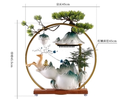 Thác nước thác khói trầm hương phong thủy cao cấp hình hươu cam, Quà Tặng để bàn đem lại may mắn, tài lộc