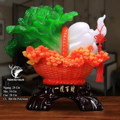 Tượng giỏ bắp cải hồ lô phong thủy 28x16x28cm  Quà Tặng Decor Tân Gia Khai Trương Sinh Nhật