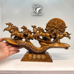 Tượng Bát Mã Truy Phong , Mã Đáo Thành Công size 31x8x20cm Quà Tặng Tân Gia Khai Trương, Decor