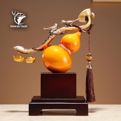Tượng phong thủy Hồ Lô Cam Trượng Như Ý Treo Vàng Phú Quý Bình An Tài Lộc, quà tặng tân gia , khai trương