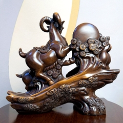 Tượng 3 con Dê 33x14x29cm phong thủy , Quà Tặng Tuổi Mùi Decor tân gia khai trương sinh nhật