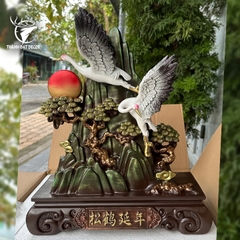 Tượng Chim Hạc Phong Thủy, Tùng Hạc Diên Niên Trường Thọ Trang Trí Phòng Khách Quà Tặng Tân Gia Mừng Thọ
