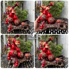 Đế Đặt Rượu Hồ Lô Phong Thủy Bột Đá – Màu Đỏ- Cam May Mắn, Trang Trí Quà Tặng Tân Gia Khai Trương