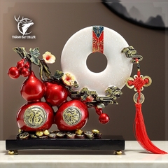 Tượng Cặp Hồ Lô Phúc Lộc Kèm Đĩa Ngọc Phong Thủy, Quà Tặng Tân Gia, Khai Trương, Sinh Nhật, Đám Cưới Ý Nghĩa