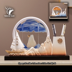 Tượng Thuyền Thuận Buồm Xuôi Gió Kèm Hộp Đựng Bút, Tranh Cát Decor Quà Tặng Tân Gia Khai Trương Sinh Nhật