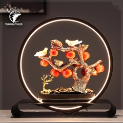 Kệ Đèn Led Cây Táo Chim Sẽ, Tượng Decor Trang Trí Nhà Cửa, Quà Tặng Tân Gia Khai Trương Sinh Nhật Ý Nghĩa Sang Trọng