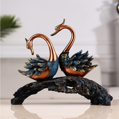 Cặp Đôi Thiên Nga  Hạnh Phúc May Mắn 36cm , Quà Tặng Tân Gia Khai Trương Sinh Nhật, Tượng Trang Trí Nhà Cửa