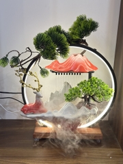 Thác nước, thác khói trầm hương phong thủy cao cấp hình hươu Size 37Cm, Quà Tặng để bàn đem lại may mắn,tài lộc