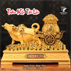 Tượng Trâu Vàng Kéo Tài Lộc Size 42, Quà Tặng Tân Gia Khai Trương Sinh Nhật Tặng Sếp Tặng Đối Tác , Người Tuổi Sửu