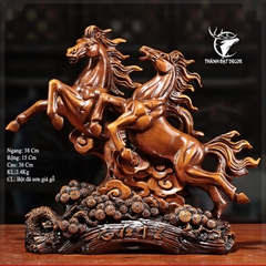 Tượng Phong Thủy Song Mã , 2 Con Ngựa size 38 Dành Cho Người Tuổi Ngọ Tượng Decor Trang Trí Nhà Cửa Tặng Tân Gia Khai Trương Sinh Nhật