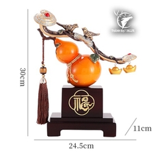 Tượng phong thủy Hồ Lô Cam Trượng Như Ý Treo Vàng Phú Quý Bình An Tài Lộc, quà tặng tân gia , khai trương
