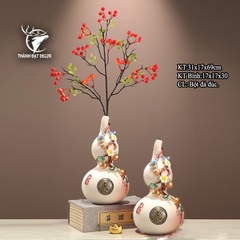 BÌNH Hồ Lô Phong Thuỷ Trắng – THU HÚT TÀI LỘC, BÌNH AN GIA ĐẠO, Quà Tặng Decor Tân Gia Khai Trương