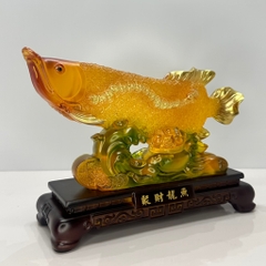 Tượng Phong Thủy Cá Rồng Kim Long Màu Lưu Ly Chiêu Tài , Quà Tặng Tân Gia Khai Trương Trang Trí Nhà Cửa