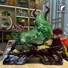 Tượng Trâu Xanh Ngọc Chiêu Tài 35x14x33cm - 3Kg, Decor Phong Thuỷ tuổi Sửu, quà tặng tân gia khai trương