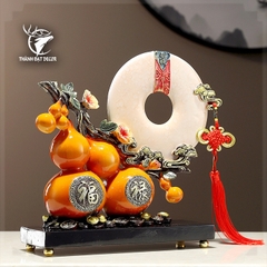Tượng Cặp Hồ Lô Phúc Lộc Kèm Đĩa Ngọc Phong Thủy, Quà Tặng Tân Gia, Khai Trương, Sinh Nhật, Đám Cưới Ý Nghĩa