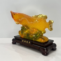 Tượng Phong Thủy Cá Rồng Kim Long Màu Lưu Ly Chiêu Tài , Quà Tặng Tân Gia Khai Trương Trang Trí Nhà Cửa