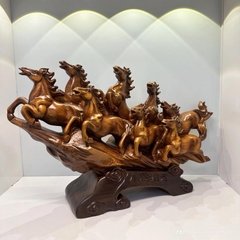 Tượng Bát Mã Truy Phong | Mã Đáo Thành Công | Size 46x14x28 | Quà Tặng Tân Gia Khai Trương | Tượng Phong Thủy Decor Decor Phòng