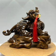 Cặp Tượng Tỳ Hưu Phong Thủy Màu Gỗ Sồi Trang Trí Nhà Cửa , Qùa Tặng Tân Gia Khai Trương Sinh Nhật