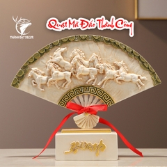 Tượng Ngựa Phong Thủy Quạt Mã Đáo Thành Công Bát Mã Truy Phong– Decor, Quà Tặng Khai Trương, Tân Gia
